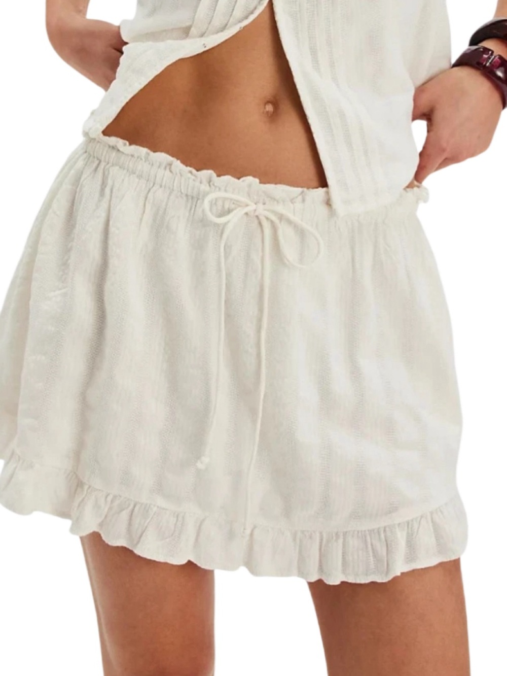 Free People Ivory Cotton Rayon Shorts size XS